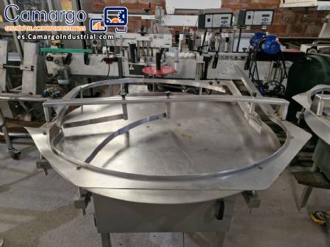 Mesa acumuladora giratoria Masipack de acero inoxidable de 1200 mm