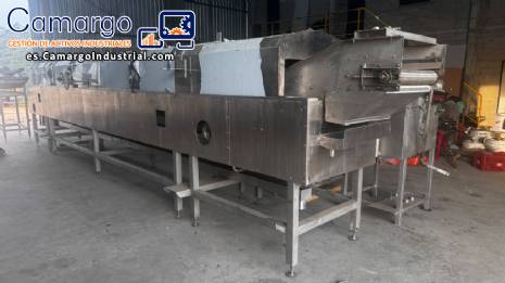 L�nea de producci�n continua de acero inoxidable para patatas fritas y patatas fritas finas, MCI de 400 a 500 kg por hora.