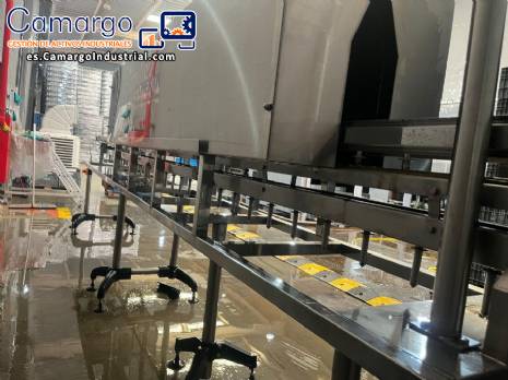 T�nel de secado para botellas, tarros y recipientes con elementos calefactores Pamet.
